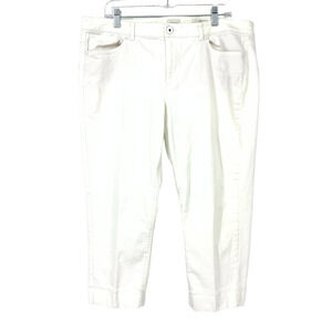 J. Jill Denim Women's Sz 18P Authentic Fit Crop Straight Leg Denim Jeans White